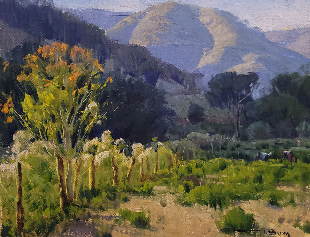 Pintura a óleo original "Paisagem do Vale do Aço", 20x25cm, óleo, *SEM MOLDURA*