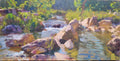 Pintura a óleo original "Pedras no Ribeirão quebra Anzol", 15x30cm, óleo *SEM MOLDURA*
