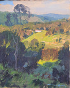 Pintura a óleo original "Paisagem ao entardecer", 25cmx20cm *SEM MOLDURA*