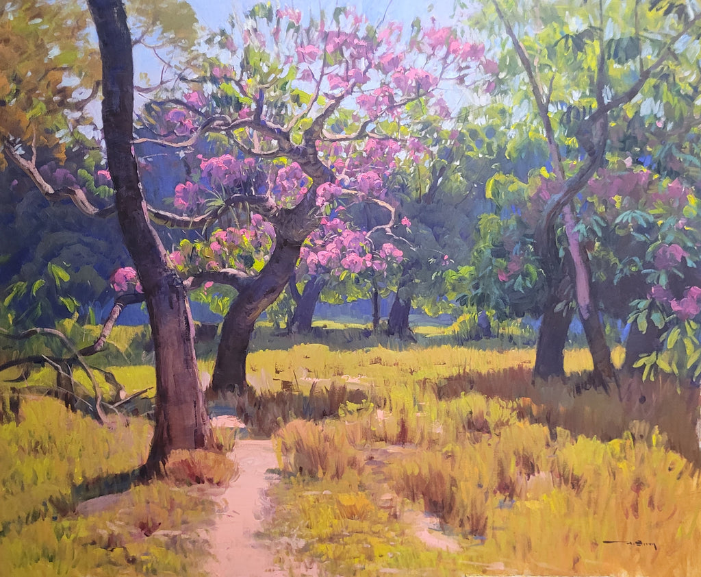 Pintura a óleo original "Cerradão das Quaresmeiras" 100x120cm, original *SEM MOLDURA*.