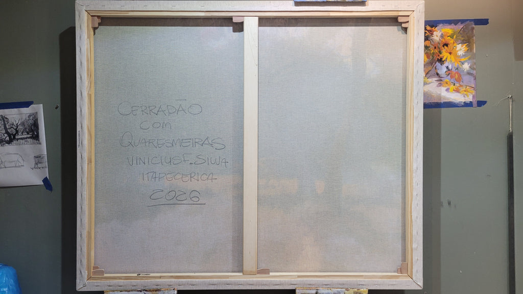 Pintura a óleo original "Cerradão das Quaresmeiras" 100x120cm, original *SEM MOLDURA*.