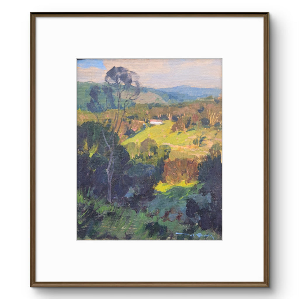 Pintura a óleo original "Paisagem ao entardecer", 25cmx20cm *SEM MOLDURA*