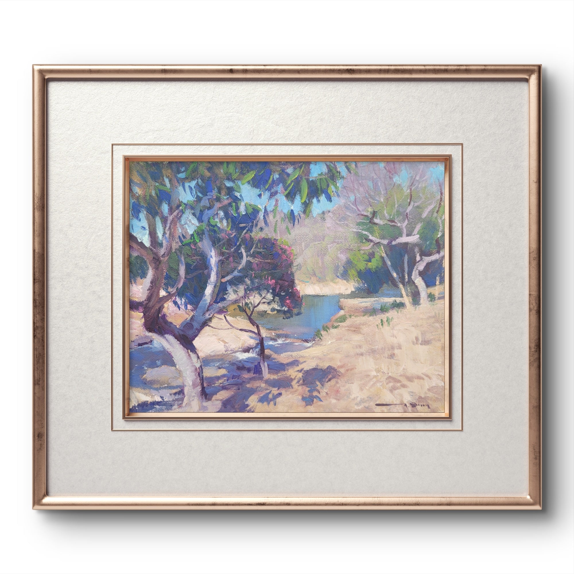 Pintura a óleo original "Trecho do Ribeirão quebra Anzol", 20x25cm, óleo sobre tela, *SEM MOLDURA*