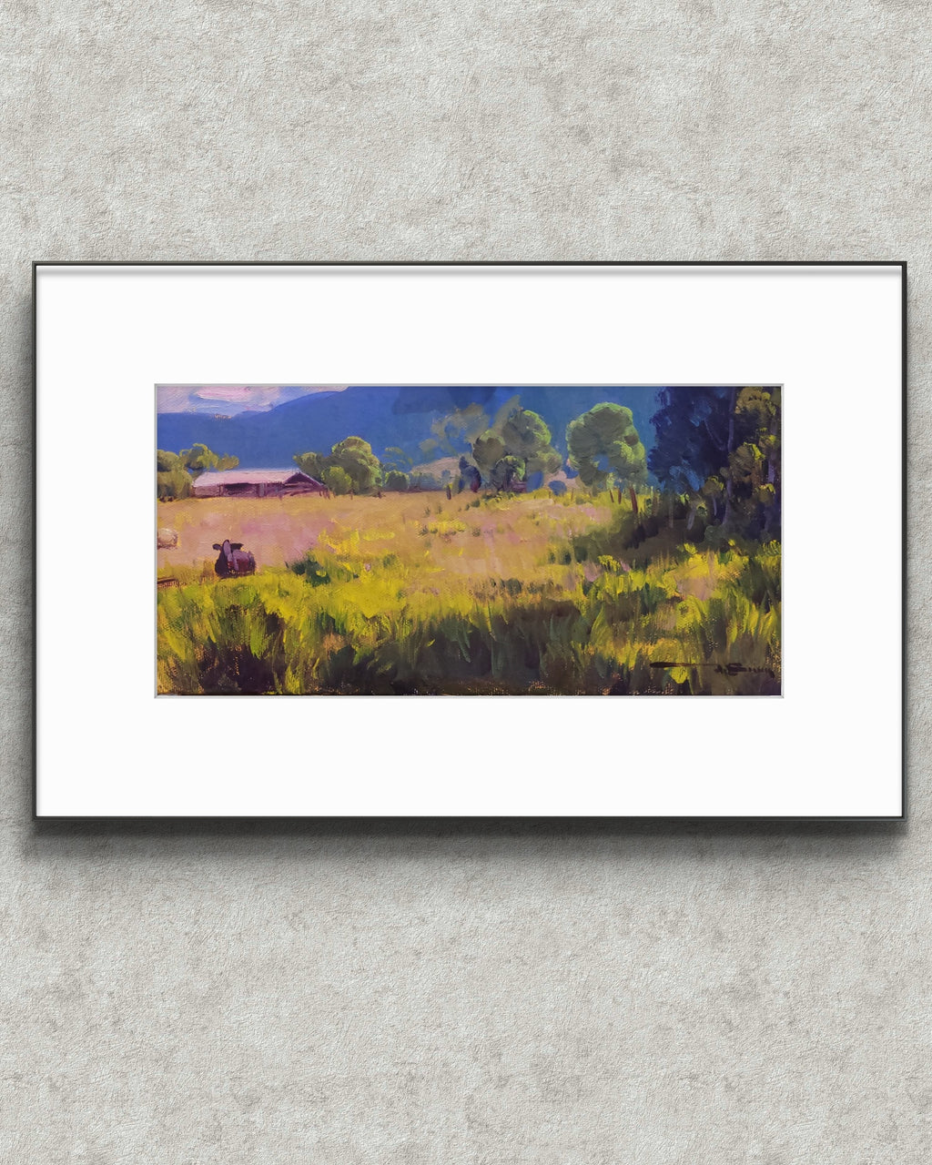 Pintura original a óleo 15cmx30cm *SEM MOLDURA* "Paisagem rural em Itapecerica"