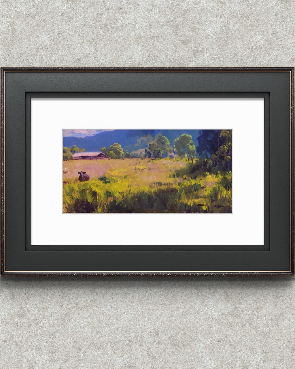 Pintura original a óleo 15cmx30cm *SEM MOLDURA* "Paisagem rural em Itapecerica"