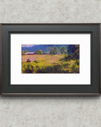 Pintura original a óleo 15cmx30cm *SEM MOLDURA* "Paisagem rural em Itapecerica"