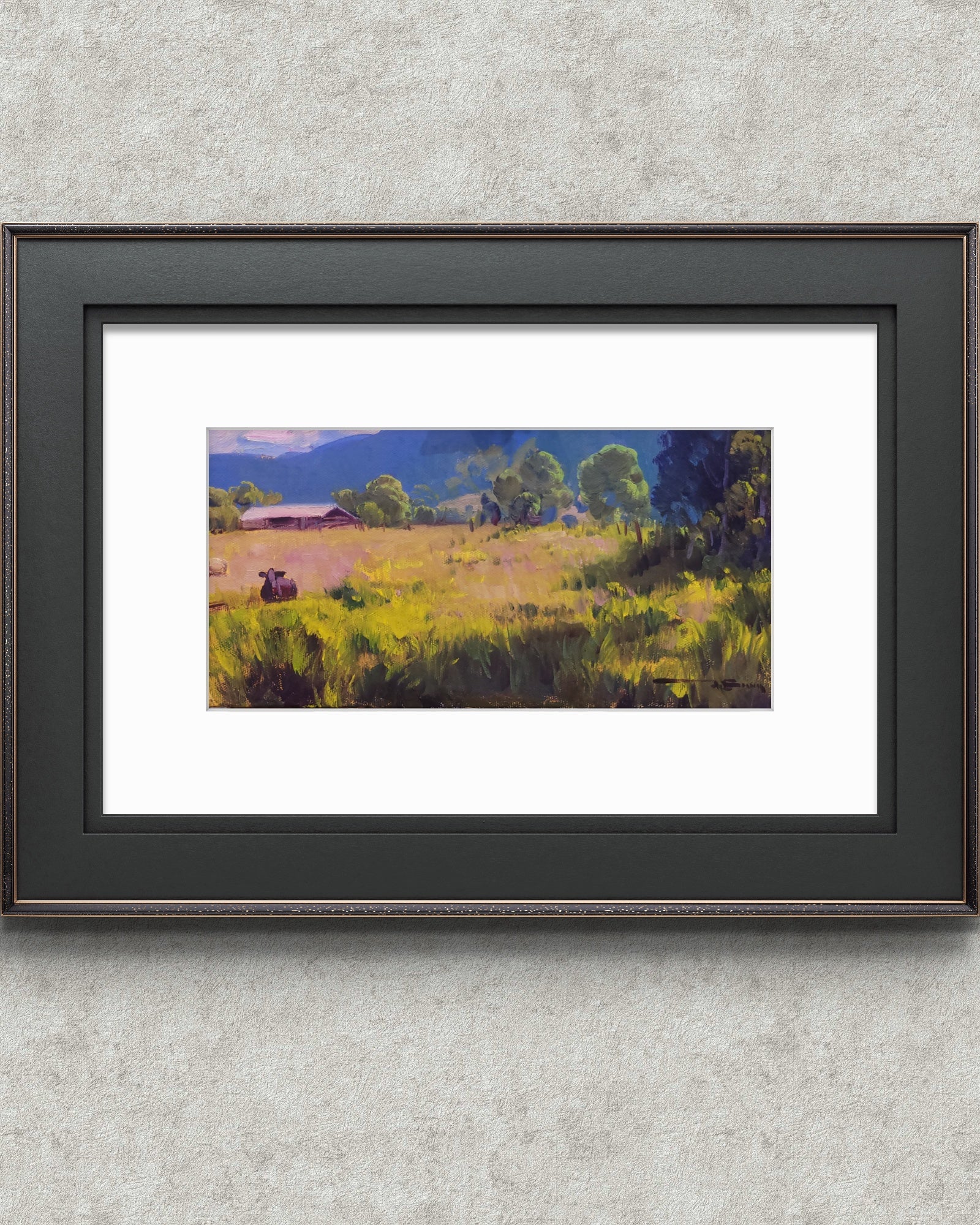 Pintura original a óleo 15cmx30cm *SEM MOLDURA* "Paisagem rural em Itapecerica"