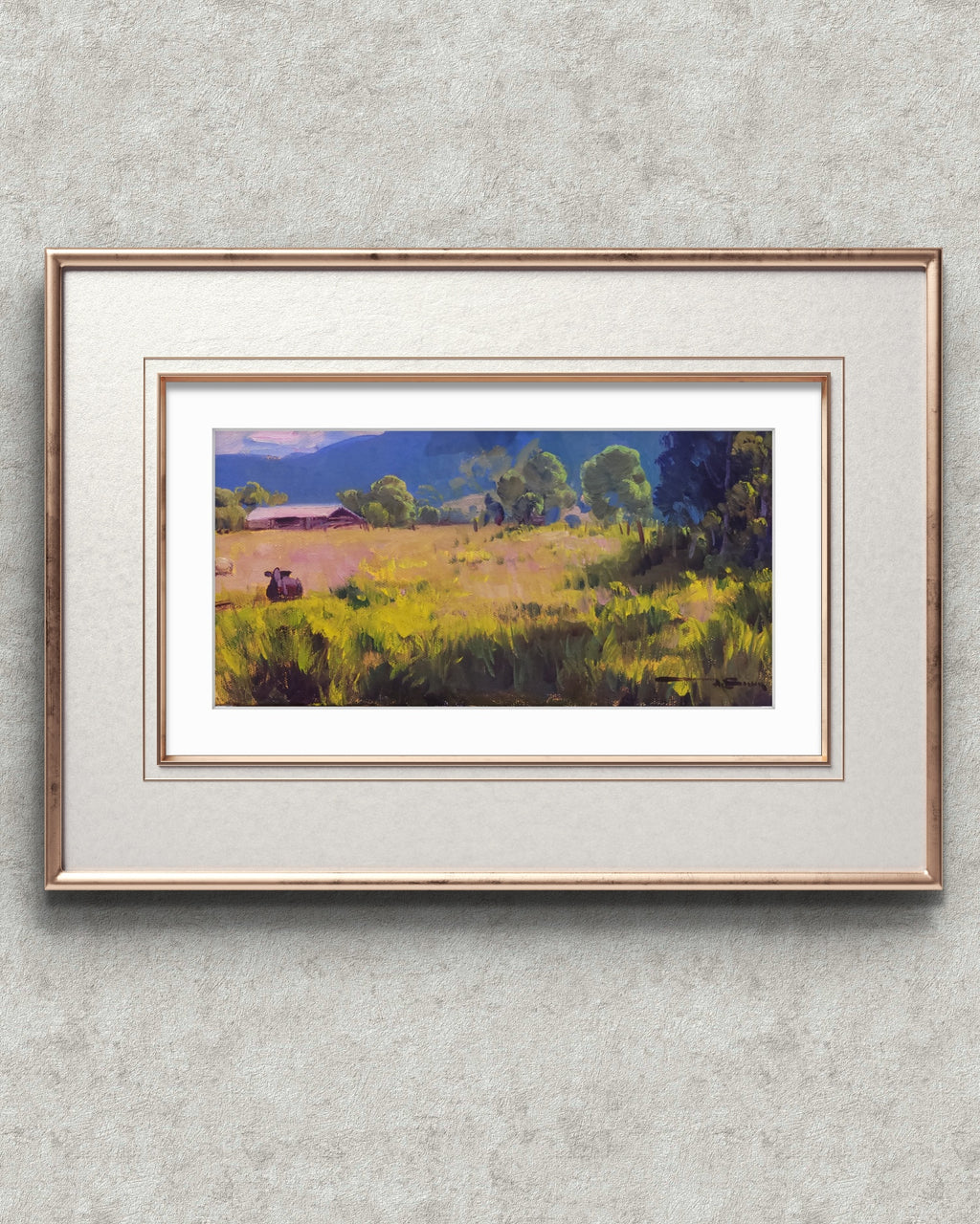 Pintura original a óleo 15cmx30cm *SEM MOLDURA* "Paisagem rural em Itapecerica"