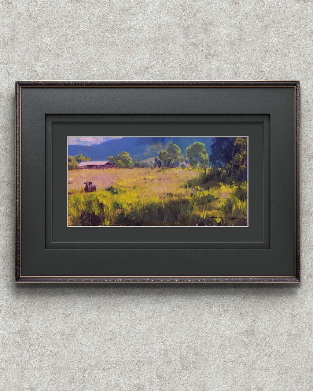 Pintura original a óleo 15cmx30cm *SEM MOLDURA* "Paisagem rural em Itapecerica"